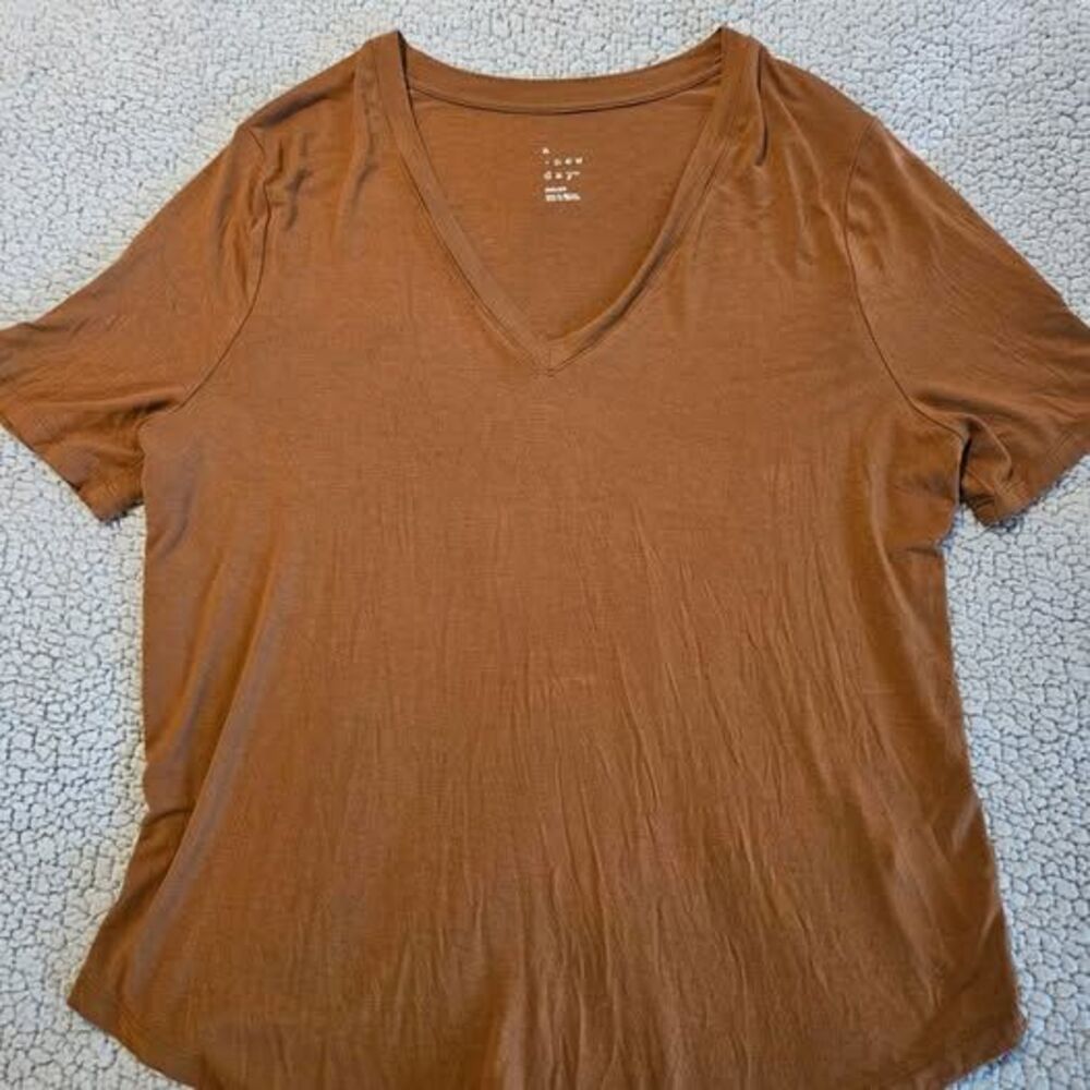 A New Day Oversized Tee Women's Medium Gray Basic Casual Short Sleeve